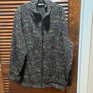 Chico’s size 2 zippered boucle jacket